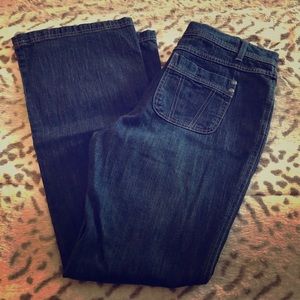 Dark wash bootcut jeans!